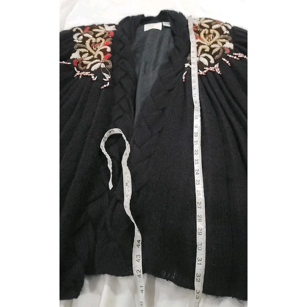 Nina Austin Womens Mohair Jacket Size Small Beaded Embroidered Indie‎ Maximalism